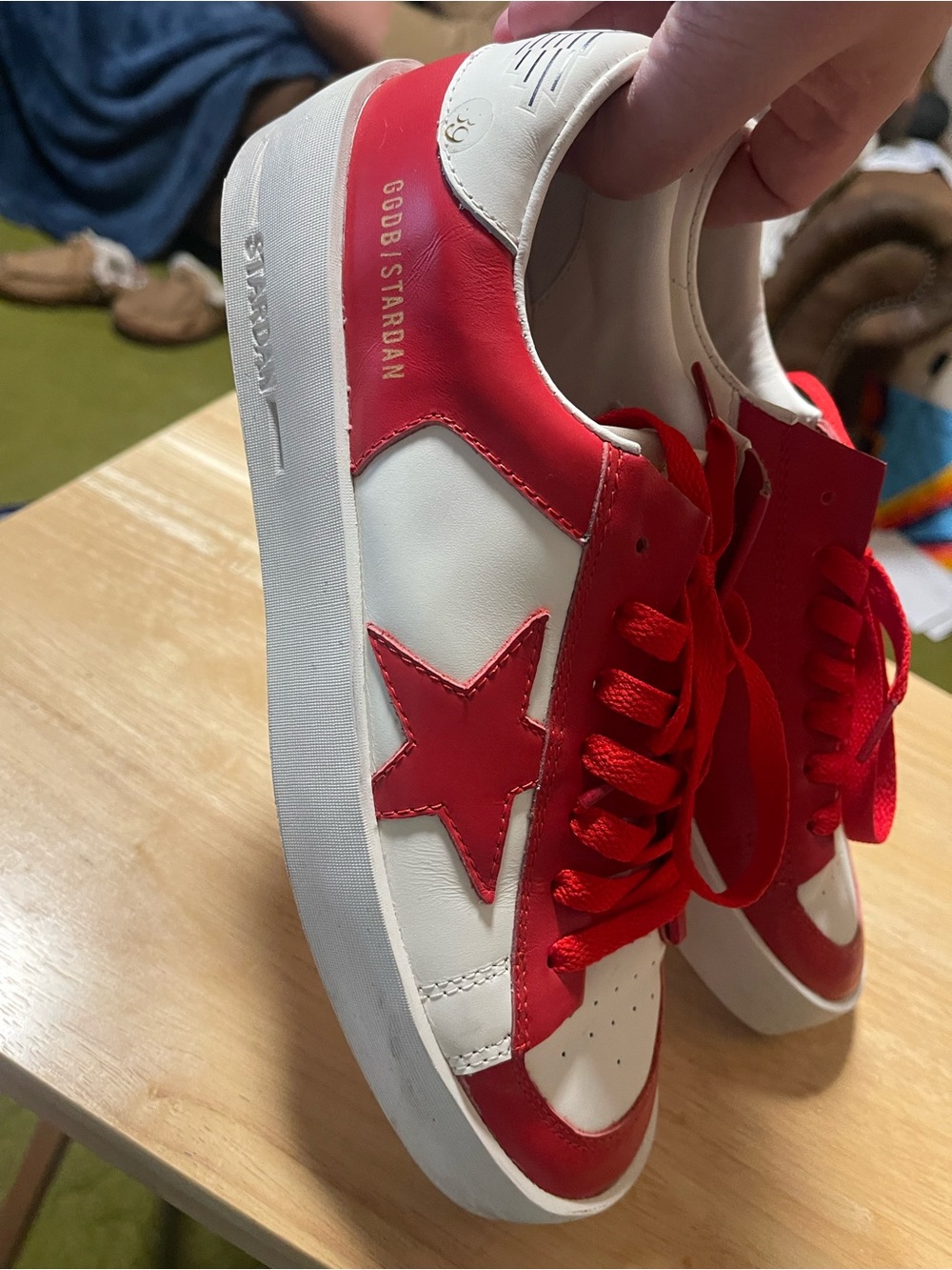 Golden Goose Stardan Red White Mens 9. Excellent - Picture 6 of 12